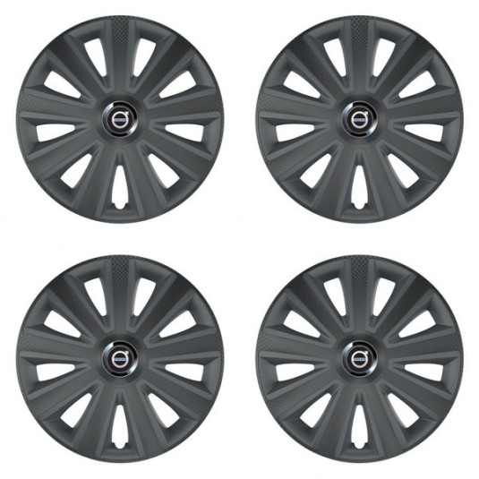 Puklice pre Volvo (čierne) 15 Aviator carbon grafite