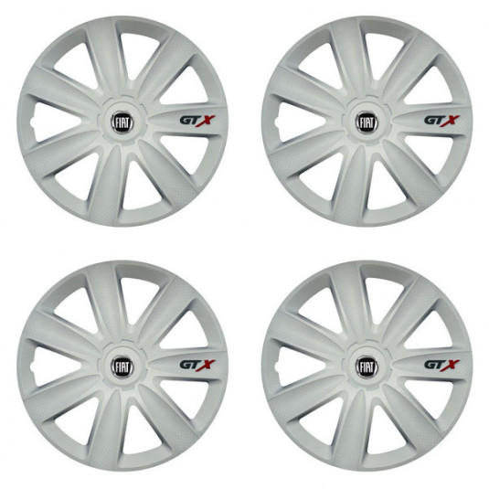 Puklice pre Fiat (čierny) 14 GTX carbon white