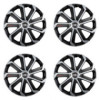 Puklice 14 Evo black&amp;silver pre Fiat (čierny) na ocelové disky. Pre kolesá o veľkosti R14 so živicovými samolepkami Fiat (čierny).