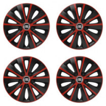 Puklice pre Fiat (čierny) 14 RAPIDE red and black