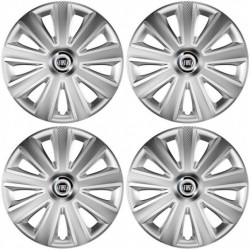 Puklice pre Fiat (čierny) 15 Aviator carbon silver