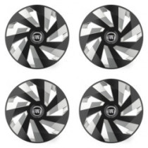 Puklice pre Fiat (čierny) 15 Vector RC black and silver