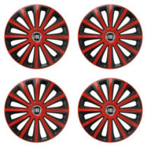 Puklice pre Fiat (čierny) 15 TREND red and black
