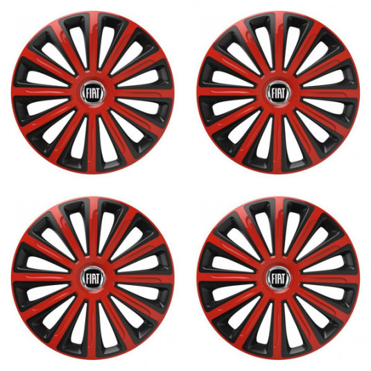 Puklice pre Fiat (čierny) 15 TREND red and black