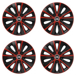 Puklice pre Fiat (čierny) 15 RAPIDE red and black