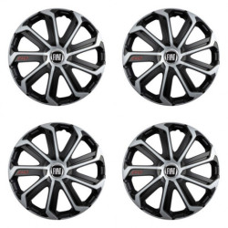 Puklice pre Fiat (čierny) 16 Evo black&silver