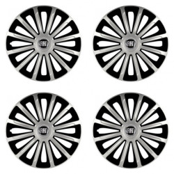Puklice pre Fiat (čierny) 16 TREND silver and black