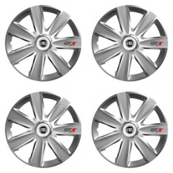 Puklice pre Fiat (čierny) 16 GTX CARBON silver