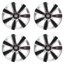 Puklice pre Fiat (červené) 14 GTX CARBON silver/black