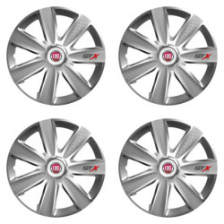 Puklice pre Fiat (červené) 14 GTX CARBON silver