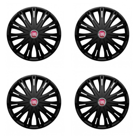 Puklice pre Fiat (červené) 14 SPARK BLACK1