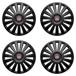 Puklice pre Fiat (červené) 15 Luxury black