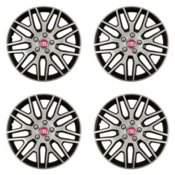 Puklice pre Fiat (červené) 15 Dakar NC silver and black