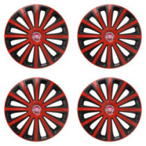 Puklice pre Fiat (červené) 15 TREND red and black
