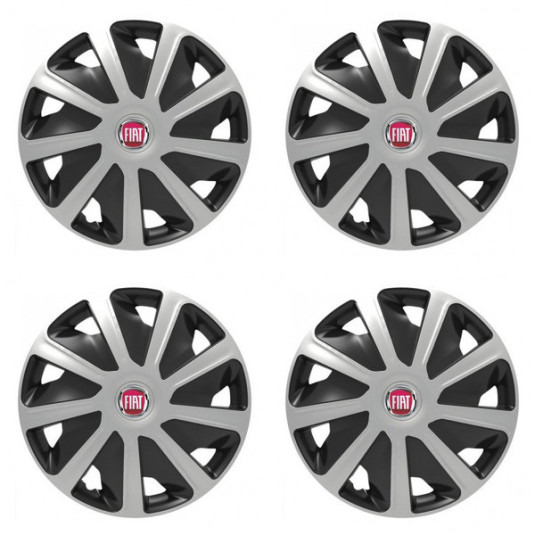 Puklice pre Fiat (červené) pre dodávky 15 Craft silver and black