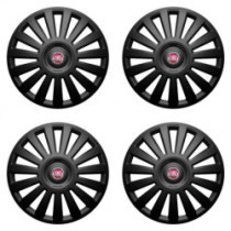 Puklice pre Fiat (červené) 16 Luxury black