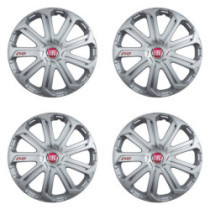 Puklice pre Fiat (červené) 16 Evo silver