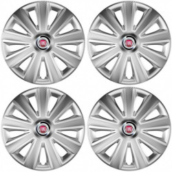 Puklice pre Fiat (červené) 16 Aviator carbon RC 16 silver