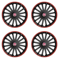 Puklice pre Fiat (červené) 16 CRYSTAL RO black