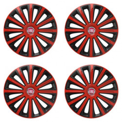 Puklice pre Fiat (červené) 16 TREND red and black