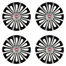 Puklice pre Fiat (červené) 16 TREND silver and black