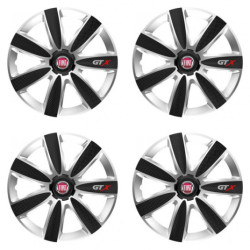 Puklice pre Fiat (červené) 16 GTX CARBON silver/black