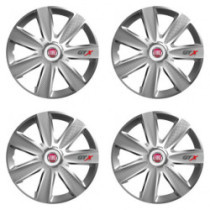 Puklice pre Fiat (červené) 16 GTX CARBON silver