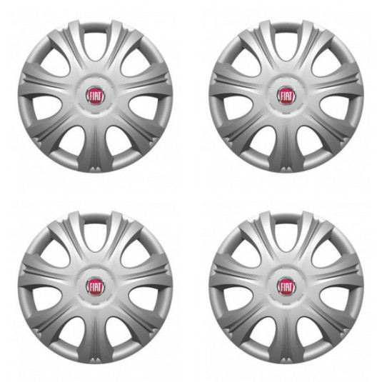 Puklice pre Fiat (červené) 16 IMPULSE 16-VERSACO