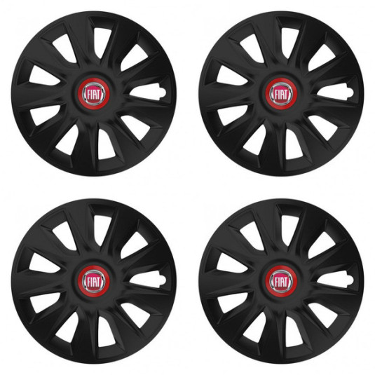 Puklice pre Fiat (červené) 17 STRATOS RR black