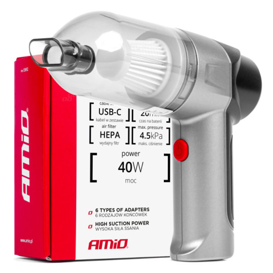 Bezdrôtový vysávač do auta HEPA AMiO-03692