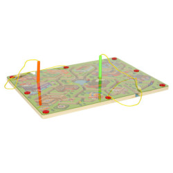Magnetická drevená dosková hra s bludiskom na cestovanie veľké mesto 2 hráči