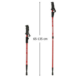 Nordic walking palice skladacie-  2 kusy červené