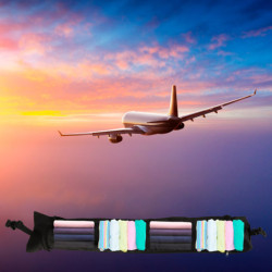 Cestovný vankúš cestovná rohovková opierka hlavy opierka krku úložný priestor na náplň čierna