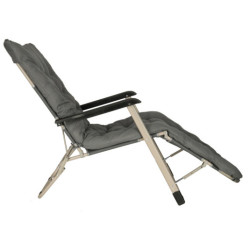 Záhradné lehátko LUARO turistické skladacie kreslo s vankúšom sivé