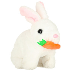 Plyšový králik mrkva chodí pohybuje ušami