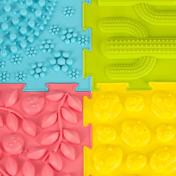 Senzorická podložka montessori na masáž chodidiel 8 kusov pastelových