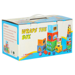 Vzdelávacia drevená veža triedička tvarov, ktorá sa učí počítať 71cm XXL