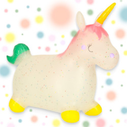 Detský skákací mostík s pumpou s gumovým jednorožcom