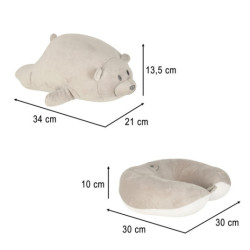 Cestovný vankúš 2v1 na krk do lietadla do auta medvedík maskot