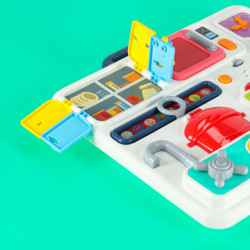 Senzorická manipulačná doska montessori kuchynské hodiny svetlo zvuk