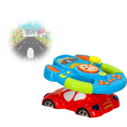 Interaktívny detský simulátor volantu hudba zvuky svetlá projektor