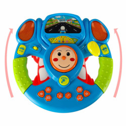 Interaktívny detský simulátor volantu hudba zvuky svetlá projektor