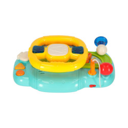 Detský interaktívny volant simulátor hudby znie modro