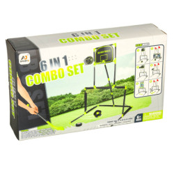 Športová súprava 6v1, bránkový kôš, hokejová loptička, disk