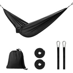 Kempingová hojdacia sieť cestovná hojdacia sieť 270 cm-  čierna