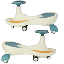 Odrážadlo, svietiace LED kolesá s hrajúcou hudbou, modro- biela