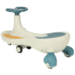 Odrážadlo, svietiace LED kolesá s hrajúcou hudbou, modro- biela