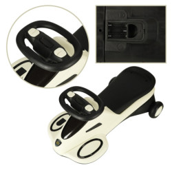 Odrážadlo, svietiace LED kolieska s prehrávaním hudby, béžovo- čierne