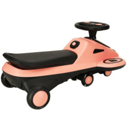 Odrážadlo, svietiace LED kolieska s prehrávaním hudby, ružovo- čierna