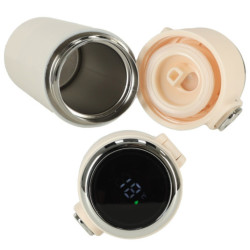 Termohrnček s náustkom LED termoska 420ml béžová